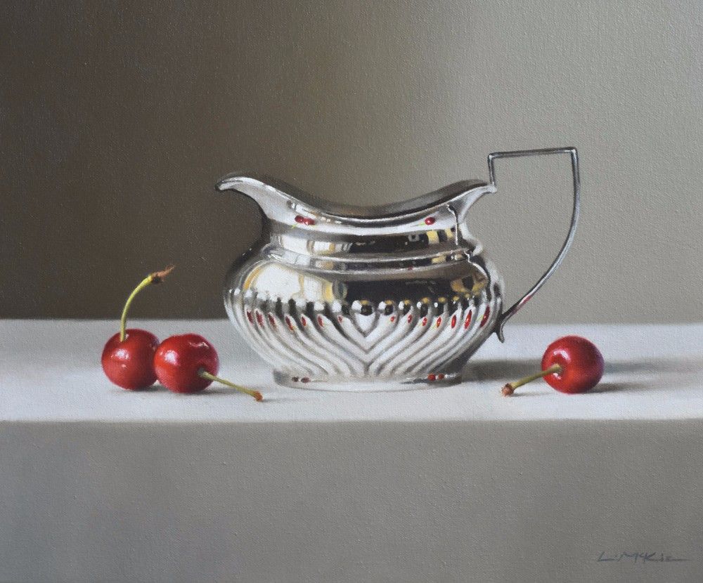 Cherries with Silver Jug